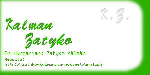 kalman zatyko business card