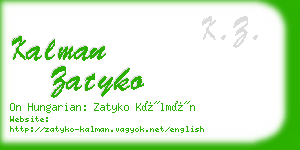 kalman zatyko business card